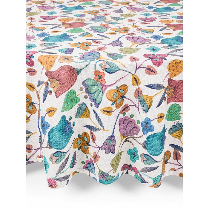 home-textiles/table-cloths-runners/coincasa-round-cotton-panama-tablecloth-floral-print-multicolor