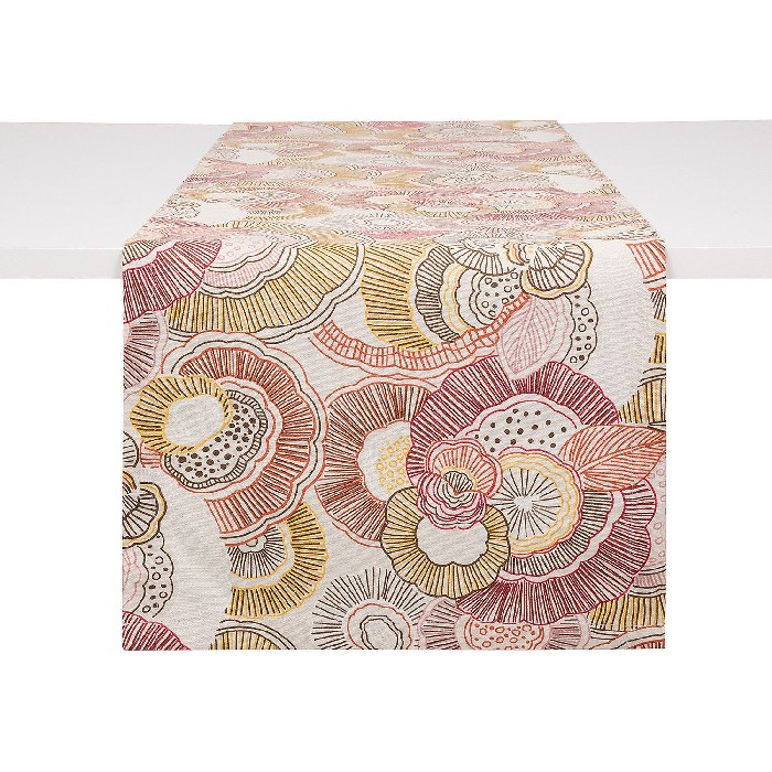 home-textiles/table-cloths-runners/coincasa-panama-runner-in-pure-cotton-with-floral-print-brown