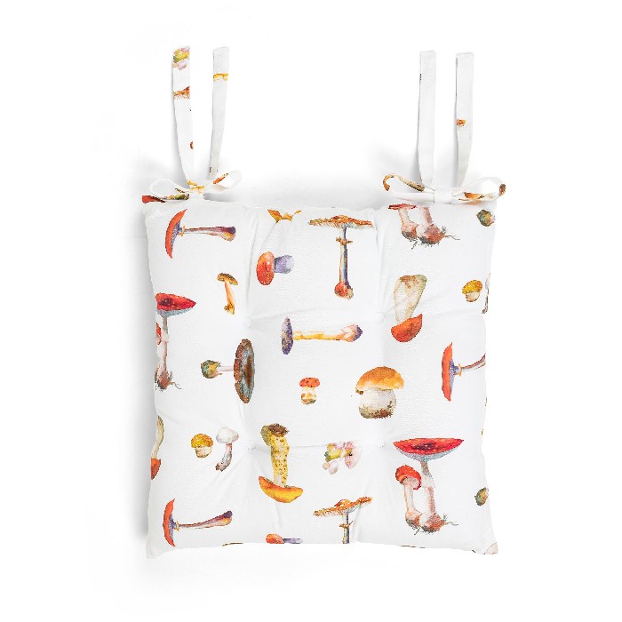 home-textiles/cushions-cushion-covers/coincasa-mushroom-print-cotton-twill-chair-cushion-white