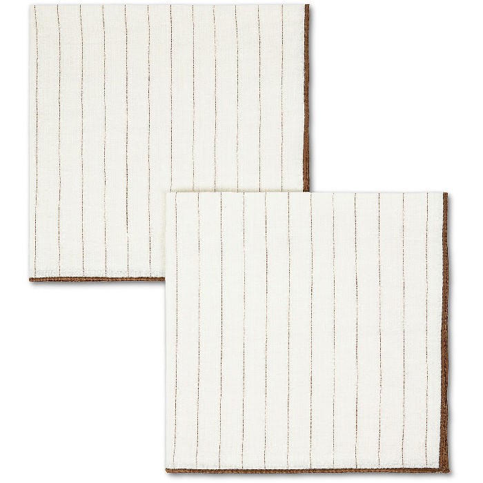 tableware/miscellaneous-tableware/coincasa-set-of-2-brown-striped-pure-linen-napkins-brown