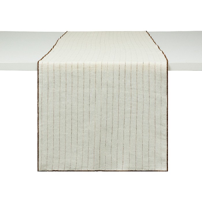 home-textiles/table-cloths-runners/coincasa-brown-striped-pure-linen-centerpiece-runner-brown