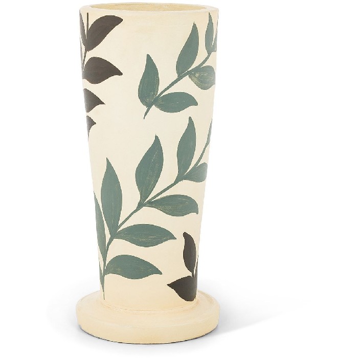 home-decor/vases/coincasa-terracotta-vase-with-leaf-decoration-white