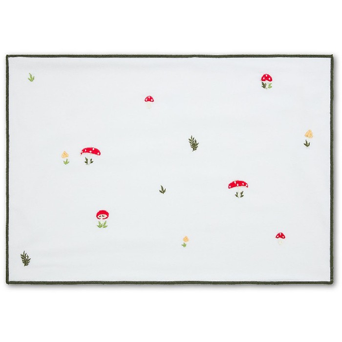 tableware/placemats-coasters-trivets/coincasa-pure-cotton-placemat-with-mushroom-embroidery-white