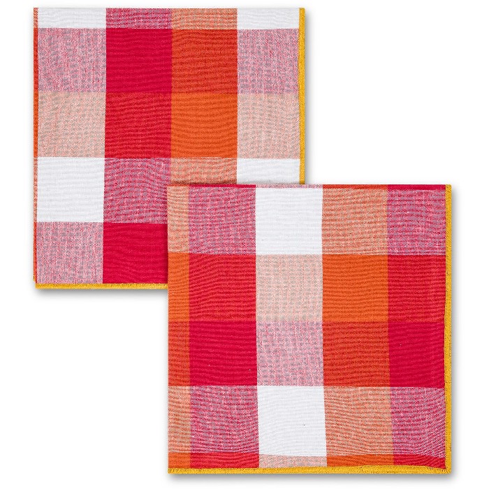 tableware/miscellaneous-tableware/coincasa-set-of-2-pure-cotton-yarn-dyed-napkins-with-check-pattern-yellow