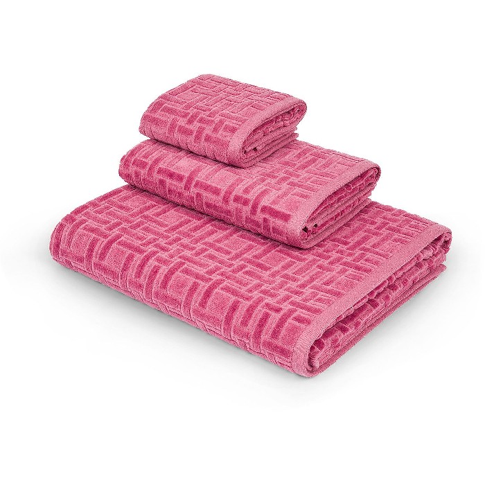home-textiles/bath-linen-towels/coincasa-velor-cotton-towel-with-geometric-pattern-cherry-red-7454410