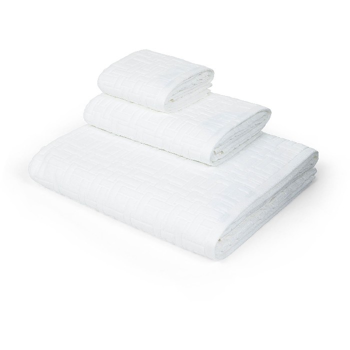 home-textiles/bath-linen-towels/coincasa-velor-cotton-towel-with-geometric-pattern-white-7454428