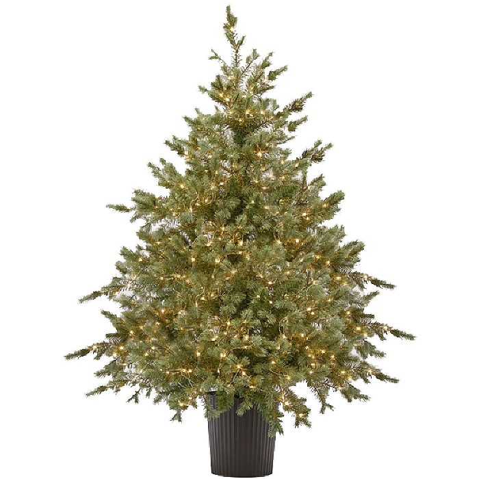 christmas/christmas-trees/coincasa-silver-christmas-tree-height-90cm-with-85-leds-and-vase-7455154