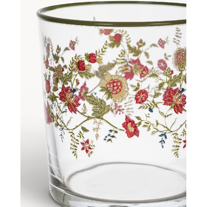 tableware/glassware/coincasa-glass-tumbler-with-flower-motif-7462661