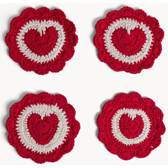 tableware/placemats-coasters-trivets/coincasa-set-of-4-crochet-coasters-in-cotton