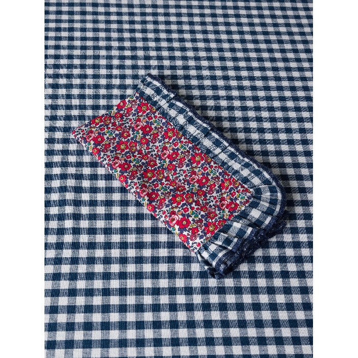 tableware/miscellaneous-tableware/coincasa-set-of-2-napkins-in-pure-cotton-gingham-with-floral-ruffle