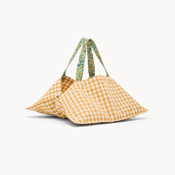home-textiles/kitchen-textiles/coincasa-pure-cotton-gingham-cake-stand-with-floral-ruffle