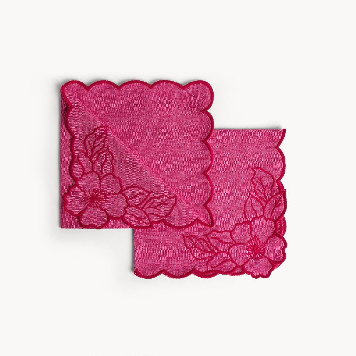 tableware/miscellaneous-tableware/coincasa-set-of-2-cotton-chambray-napkins-with-flower-embroidery-and-scalloped-edges