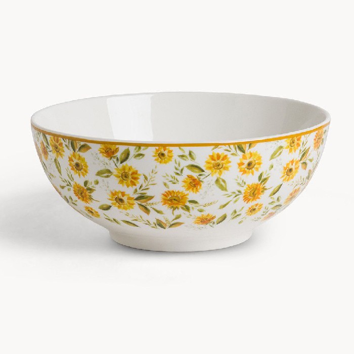 tableware/serveware/coincasa-new-bone-china-salad-bowl-with-sunflower-motif