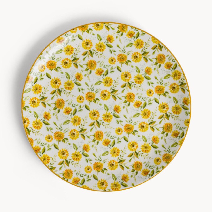 tableware/plates-bowls/coincasa-new-bone-china-serving-plate-with-sunflowers