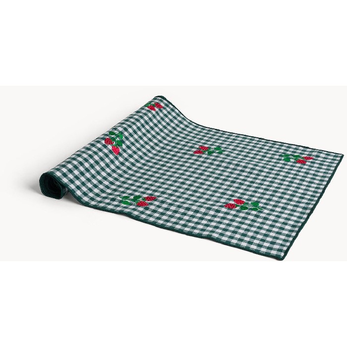 home-textiles/table-cloths-runners/coincasa-vigny-cotton-runner-with-strawberry-embroidery