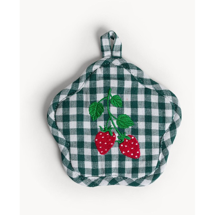 home-textiles/kitchen-textiles/coincasa-shaped-vichy-cotton-pot-holder-with-strawberry-embroidery-7467389