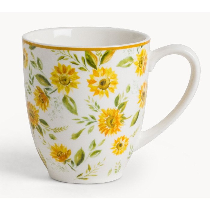 tableware/mugs-cups/coincasa-new-bone-china-mug-with-sunflower-motif