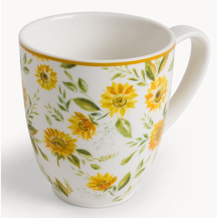 tableware/mugs-cups/coincasa-new-bone-china-mug-with-sunflower-motif