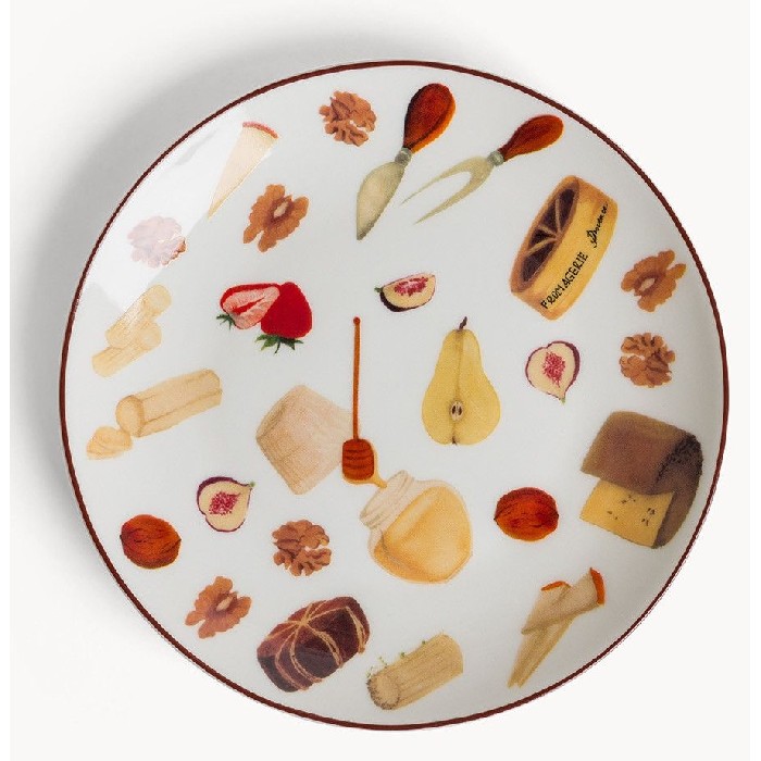 tableware/plates-bowls/coincasa-new-bone-china-bread-plate-with-cheese-motif
