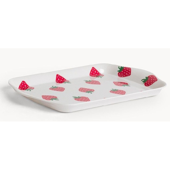 tableware/serveware/coincasa-melamine-tray-with-strawberry-motif-7467762