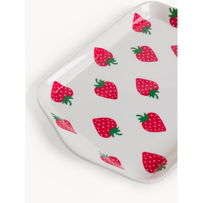 tableware/serveware/coincasa-melamine-tray-with-strawberry-motif-7467762