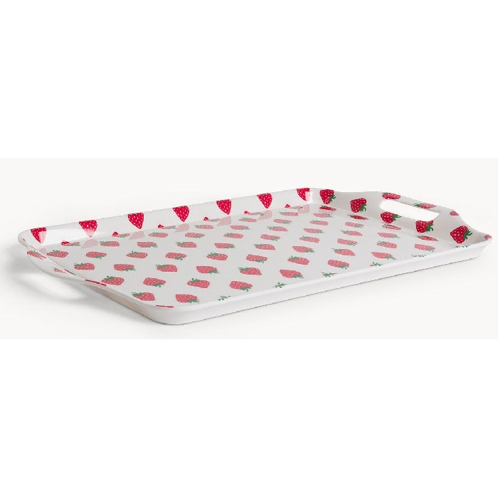 tableware/serveware/coincasa-melamine-tray-with-strawberry-motif