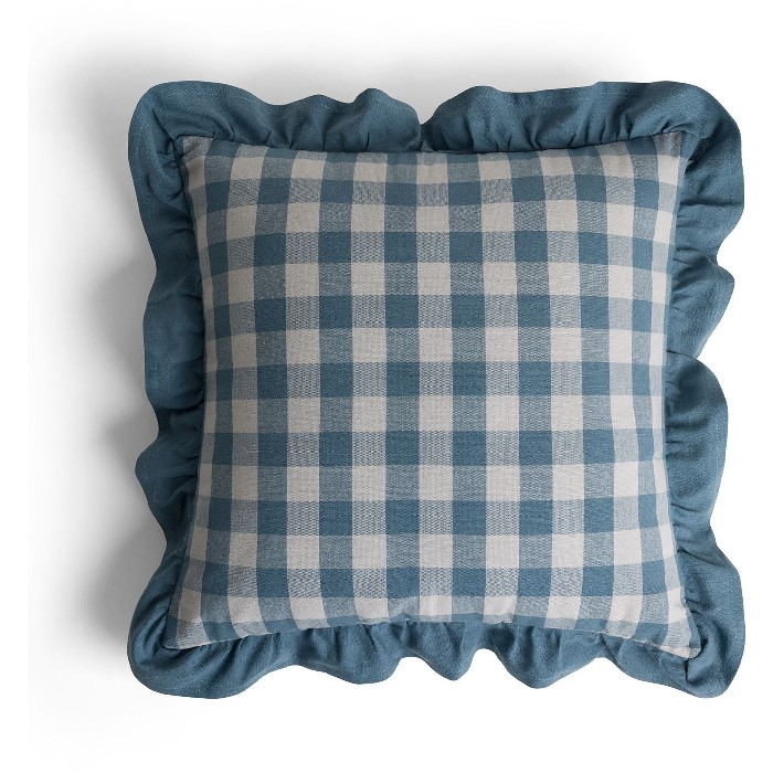 home-textiles/cushions-cushion-covers/coincasa-cushion-35cm-x-50cm-in-yarn-dyed-vichy-cotton-with-ruffles-7467822