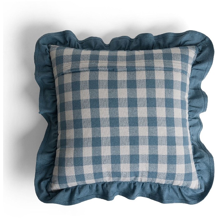 home-textiles/cushions-cushion-covers/coincasa-cushion-35cm-x-50cm-in-yarn-dyed-vichy-cotton-with-ruffles-7467822