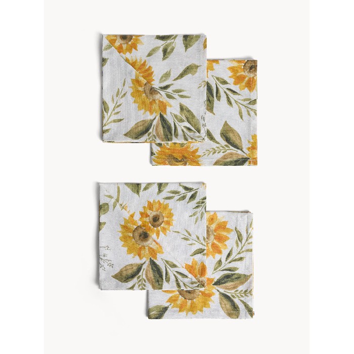 tableware/miscellaneous-tableware/coincasa-set-of-4-cotton-panama-napkins-with-sunflower-print