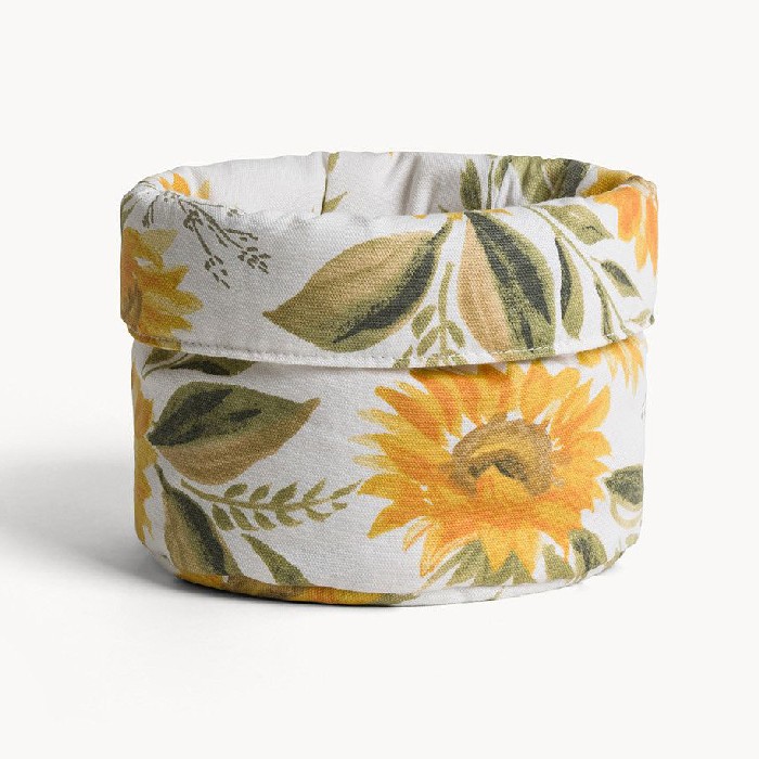 tableware/centrepieces-fruit-bowls/coincasa-basket-cotton-panama-sunflower-print