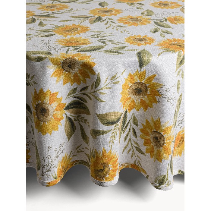 home-textiles/table-cloths-runners/coincasa-water-repellent-cotton-panama-round-tablecloth-with-sunflower-print