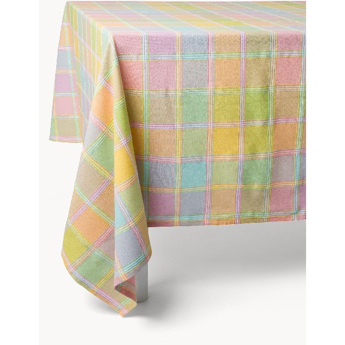 home-textiles/table-cloths-runners/coincasa-pastel-check-cotton-tablecloth-7468287