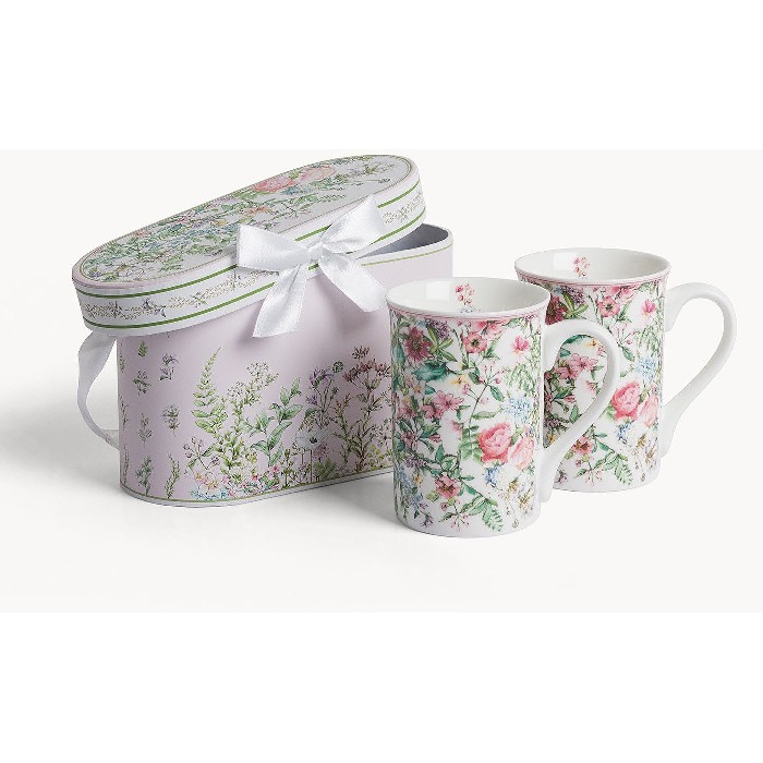tableware/mugs-cups/coincasa-set-of-2-mugs-in-new-bone-china-with-spring-decoration