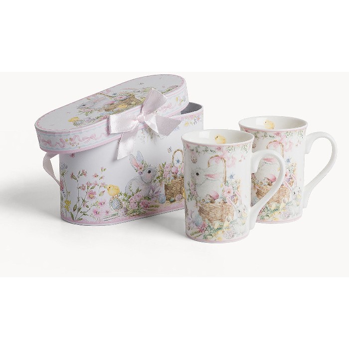 tableware/mugs-cups/coincasa-set-of-2-mugs-in-new-bone-china-with-rabbit-decoration