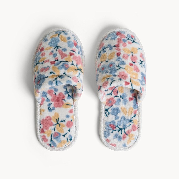 household-goods/clothes-shoes-accessories/coincasa-cotton-velour-slippers-with-floral-pattern