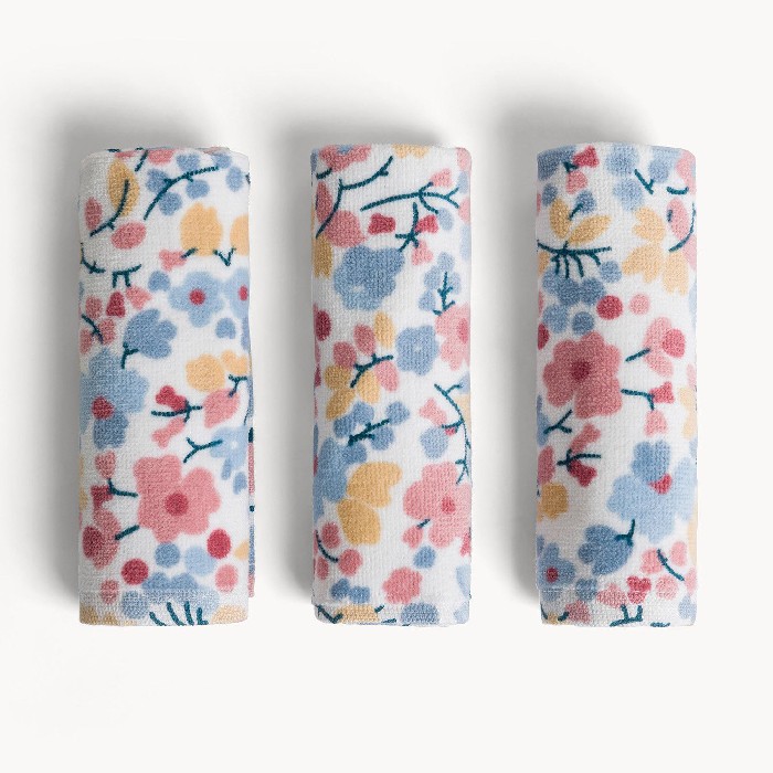 home-textiles/bath-linen-towels/coincasa-set-of-3-cotton-velour-washcloths-with-floral-pattern