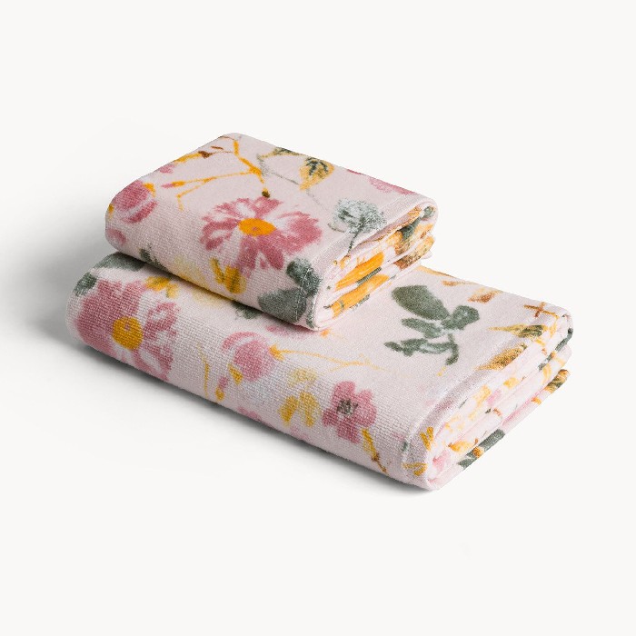 home-textiles/bath-linen-towels/coincasa-cotton-velour-towel-with-watercolour-pattern-one-towel-only-7468645