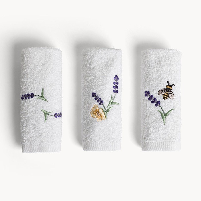 home-textiles/bath-linen-towels/coincasa-set-of-3-cotton-terry-cloths-with-floral-pattern-7468650