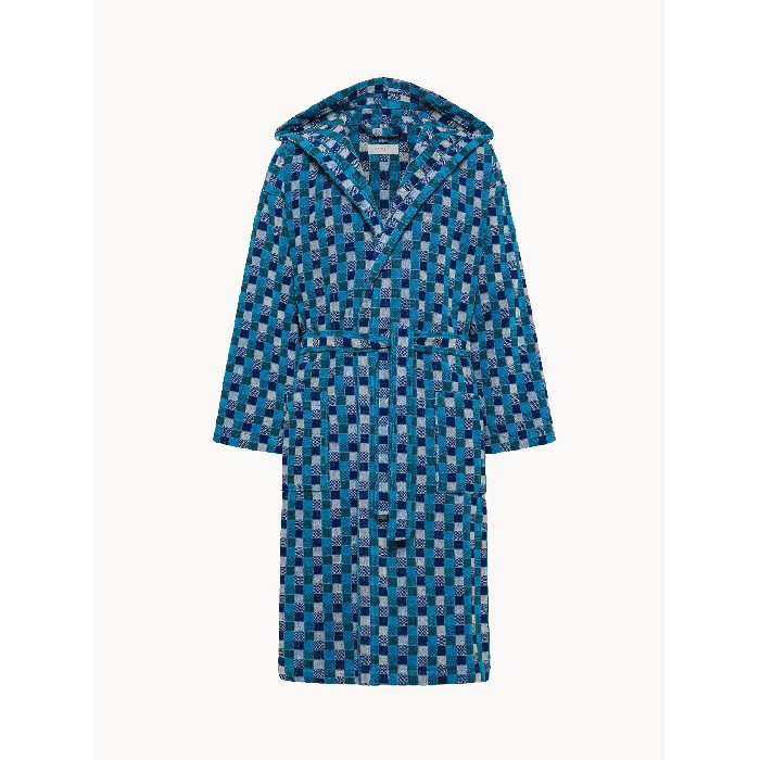 home-textiles/bathrobes-dressing-gowns/coincasa-yarn-dyed-cotton-velour-bathrobe-with-mosaic-effect-7468831