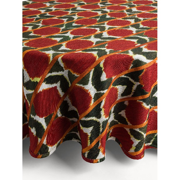 home-textiles/table-cloths-runners/coincasa-round-pure-cotton-panama-tablecloth-with-ikat-print