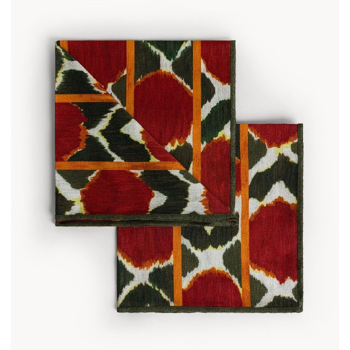 tableware/miscellaneous-tableware/coincasa-set-of-2-pure-cotton-panama-napkins-with-ikat-print