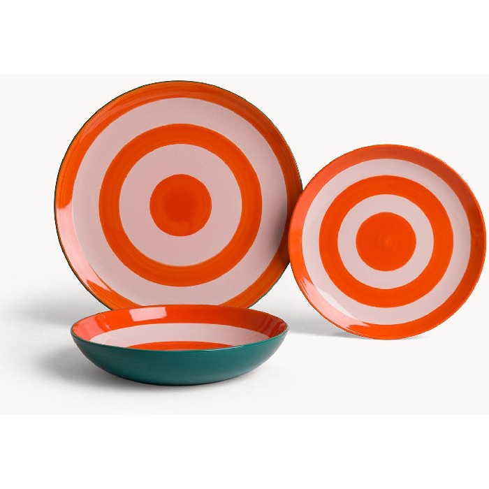 tableware/plates-bowls/coincasa-ceramic-fruit-plate-with-circular-stripes-7469600