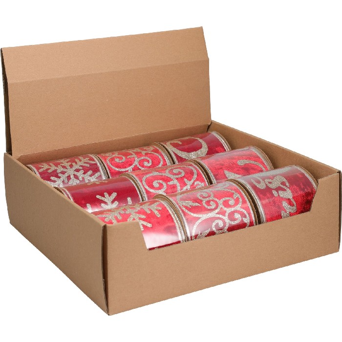 christmas/wrapping-paper-ribbons/red-ribbon-–-450cm-x-10cm-3-assorted-designs
