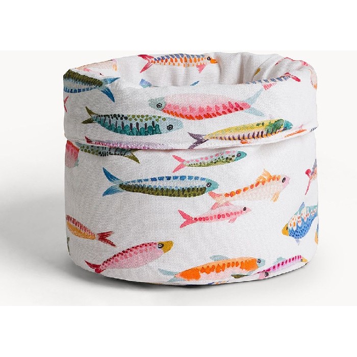 tableware/centrepieces-fruit-bowls/coincasa-pure-cotton-panama-basket-with-fish-print