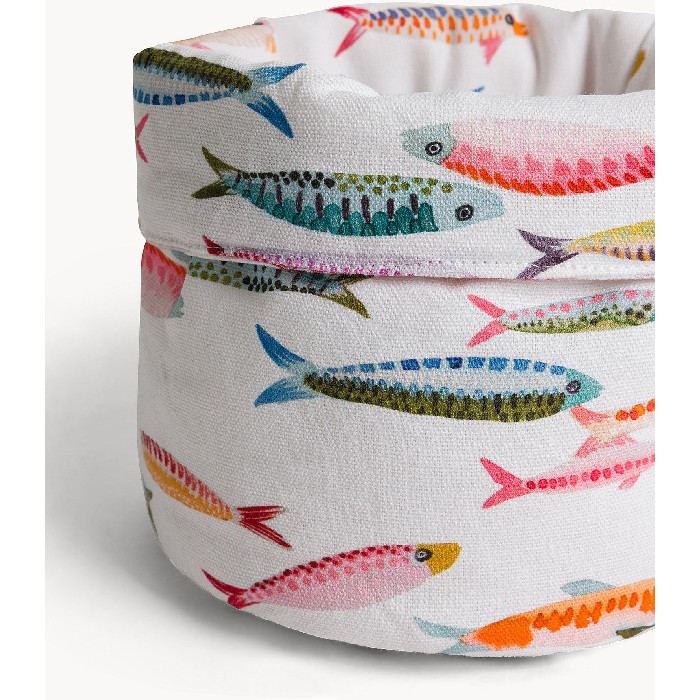 tableware/centrepieces-fruit-bowls/coincasa-pure-cotton-panama-basket-with-fish-print