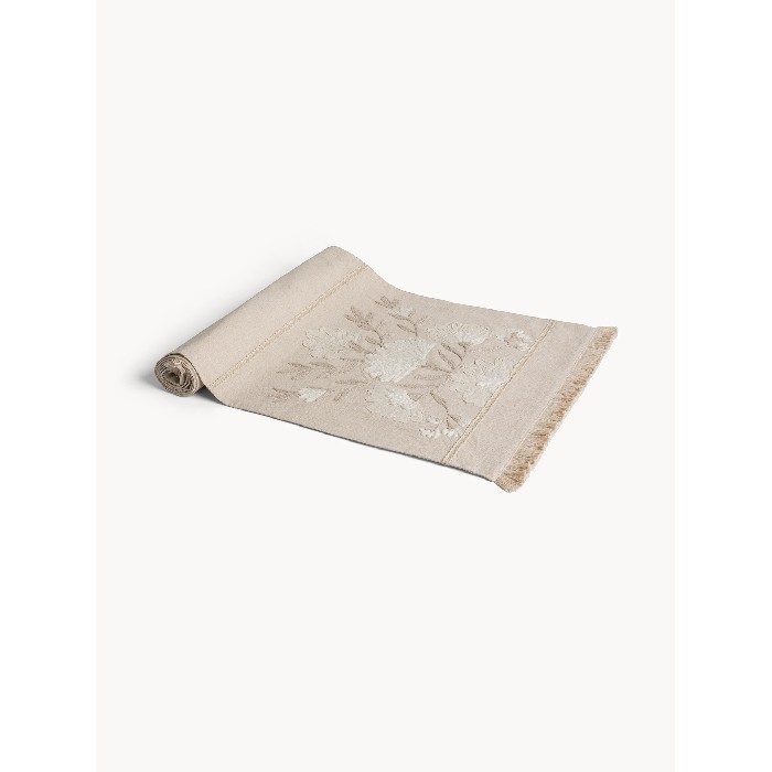 home-textiles/table-cloths-runners/coincasa-pure-cotton-runner-with-embroidery-and-fringes