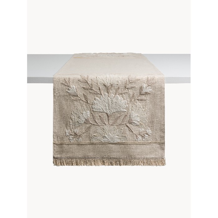 home-textiles/table-cloths-runners/coincasa-pure-cotton-runner-with-embroidery-and-fringes