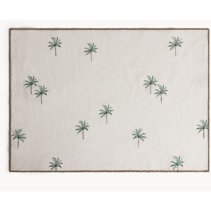 tableware/placemats-coasters-trivets/coincasa-pure-cotton-placemat-with-embroidered-palms