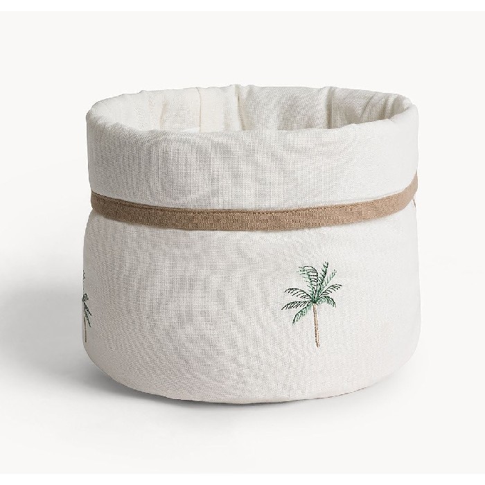 tableware/centrepieces-fruit-bowls/coincasa-pure-cotton-bread-basket-with-palm-embroidery