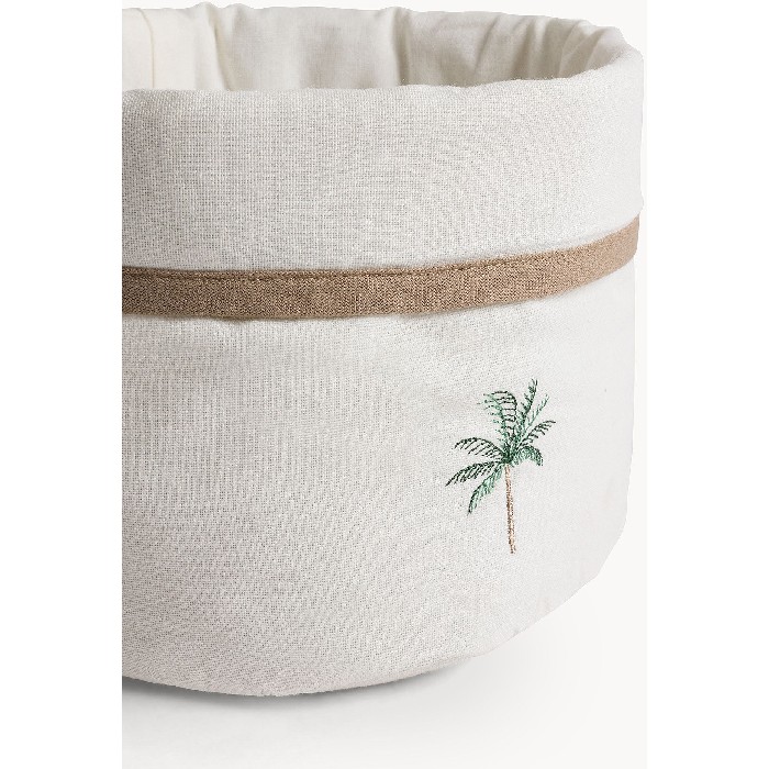 tableware/centrepieces-fruit-bowls/coincasa-pure-cotton-bread-basket-with-palm-embroidery